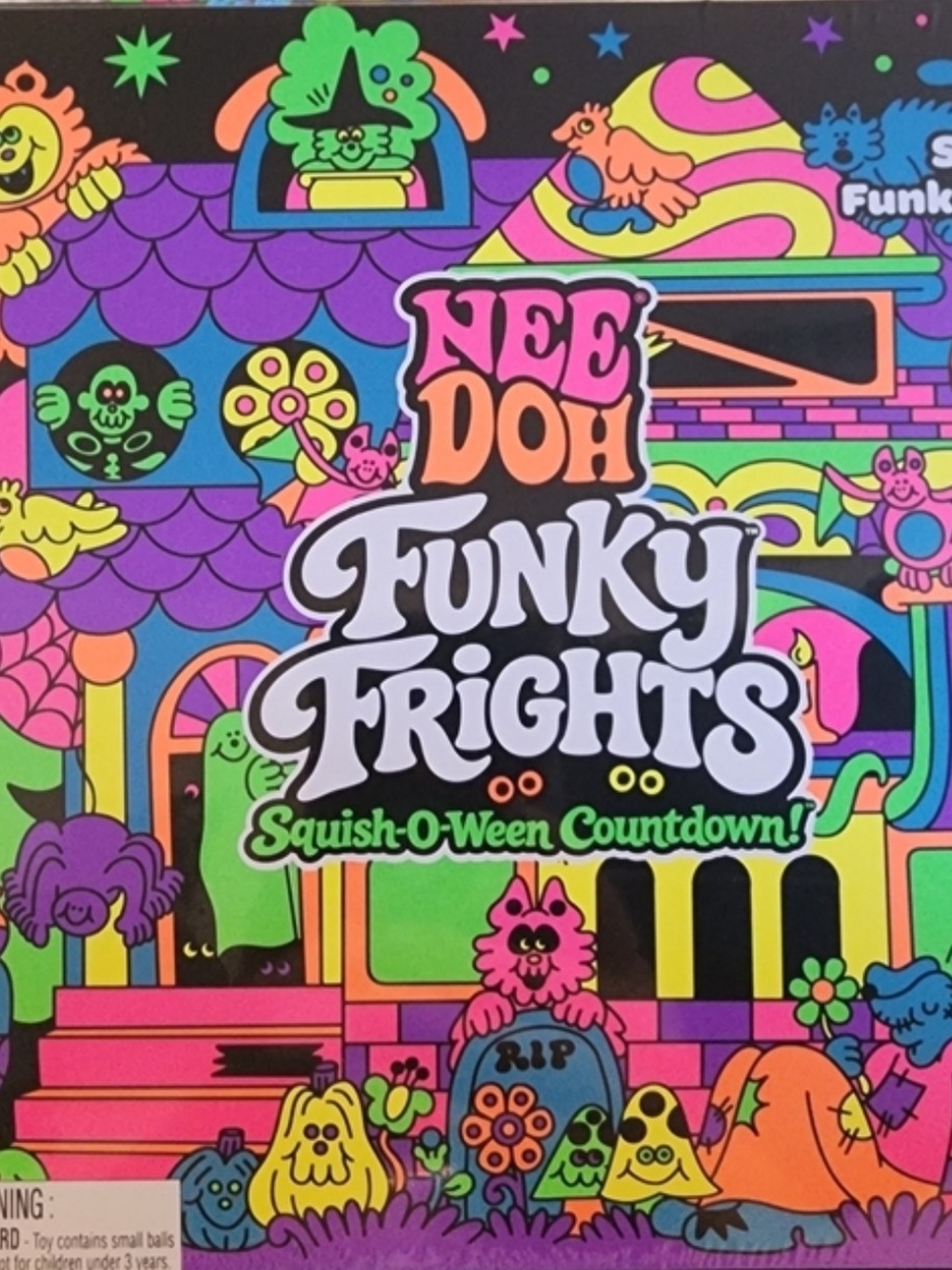 NeeDoh Funky Frights Squish-O-Ween Countdown - Neon Multi
